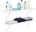 HAUSHOF Closet Shelves Wall Mounted 2-Pack, 4 ft x 12in White Wire Shelving by HAUSHOF