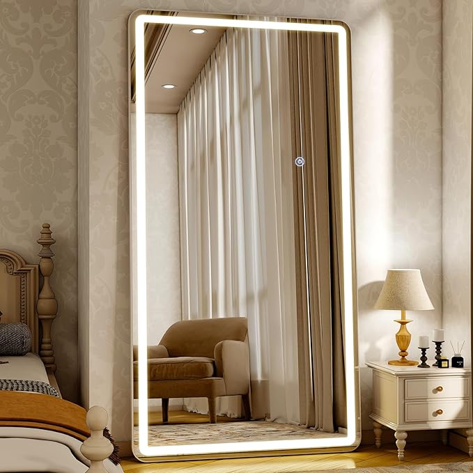 76"x34" LED Full Length Mirror – Standing Floor Mirror by Unknown