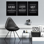 Motivational Grind Grit Leader Wall Art, Canvas Painting Wall Decor - Image 2