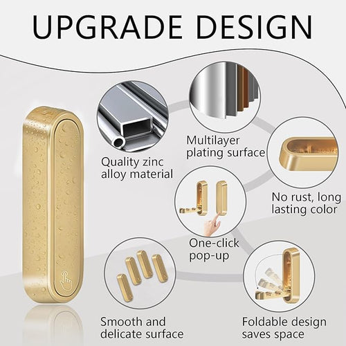 4PCS Foldable Gold Wall Hooks, Heavy Duty Zinc Alloy Folding Wall Hooks - Image 2
