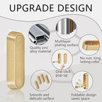 2PCS Foldable Gold Wall Hooks, Heavy Duty Zinc Alloy Folding Wall Hooks - Image 5