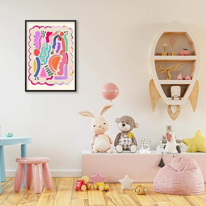 Funky Cute Kids Abstract Wall Art Trendy Bright Colorful Poster 12x16 inch - Image 5