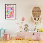 Funky Cute Kids Abstract Wall Art Trendy Bright Colorful Poster 16x24 inch - Image 5