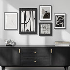 Framed Black and White Abstract Wall Art - Image 2