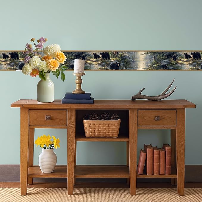 Black Bear Wallpaper Border 196x4 Inch Peel and Stick Wall Border Self Adhesive - Image 6