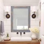 AAZZKANG Wood Framed Mirror Rectangular Rustic Wall Mirrors Decorative Large - Image 6