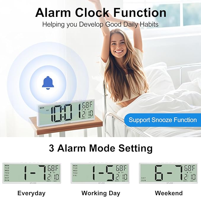 14.5'' Large Digital Wall Clock Battery Operated - Image 4
