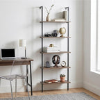 aboxoo Ladder Shelf 2PCS Open Bookshelf 5-Tier Wall-Mounted Wood Bookcase Rack - Image 10