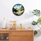 14'' Silent Non-Ticking Rustic Mountain Wildflowers Wall Clock, Battery - Image 4