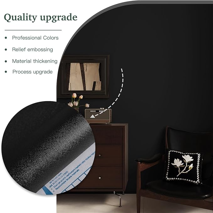 Dimoon 236''x23.6'' Peel and Stick Wallpaper Black Contact Paper - Image 8