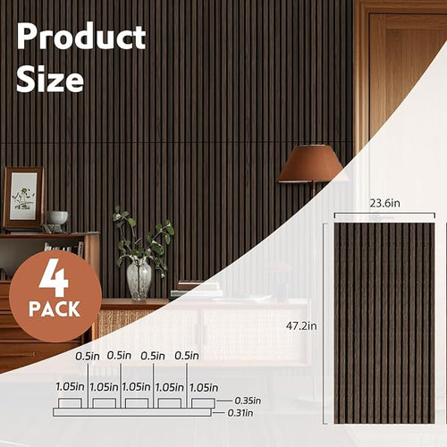 4 Pack Wood Panels for Wall, 47.2"×23.6" Wood Slat Acoustic Panels for Wall - Image 2