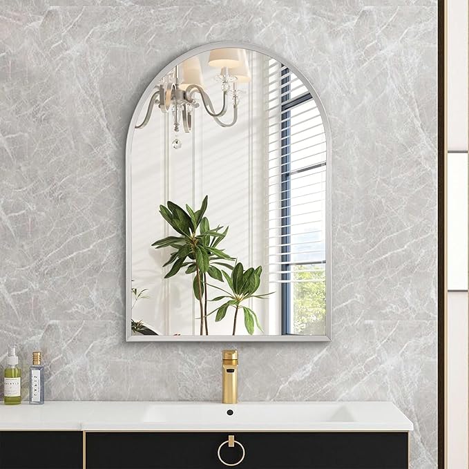 Arched Wall Mirror, Metal Frame Bathroom Mirrors, Arched Vanity Mirror - Image 3