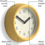 JONES CLOCKS® Fuze wall Clock | Small Round Clock | Yellow | Playful Modern - Image 5