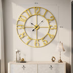 Cuspin 40 Inch Extra Large Wall Clock Gold, Battery Operated Wall Clock Silent - Image 2