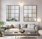 Dewfig Rectangle Window Mirror Wall Mounted, Large Black Mirrors - Image 3