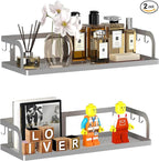 PUSDON 2-Pack Wide Hollowout Shower Caddy & Spice Rack, Wall Mount Bathroom by PUSDON