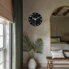 Black Minimalist Wall Clocks for Living Room Glass Marble Pattern Wall Clocks - Image 3