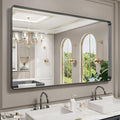 LOAAO Black Metal Framed Bathroom Mirror by LOAAO