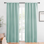 NICETOWN Blackout Curtains for Living Curtains, Aqua Blue, 1 Pair, 34-inch W x by NICETOWN