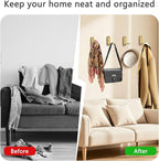 4PCS Folding Coat Hooks, Heavy Duty Wall Hooks Made of Zinc Alloy, Foldable - Image 5