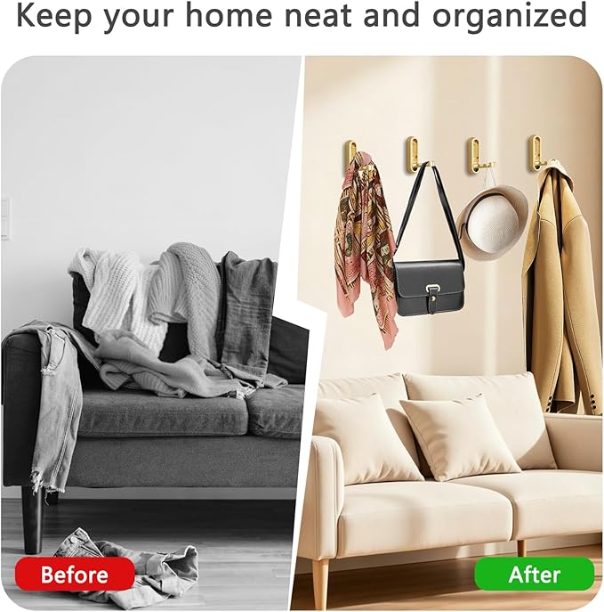 2PCS Foldable Wall Hooks, Flip Down Design - Image 5