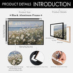 Nature Landscape Wall Art Coastal Wildflower Poster 08x10 inch Black Framed - Image 2