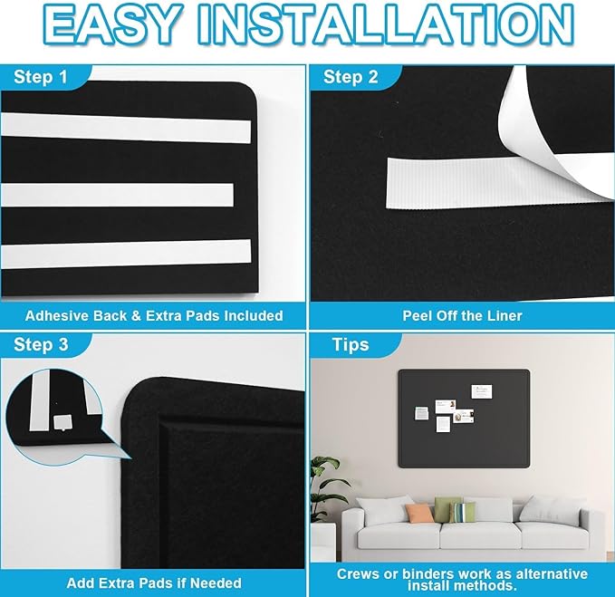 Large Felt Bulletin Board for Wall, Soft Felt Cork Board for Office, Home - Image 6
