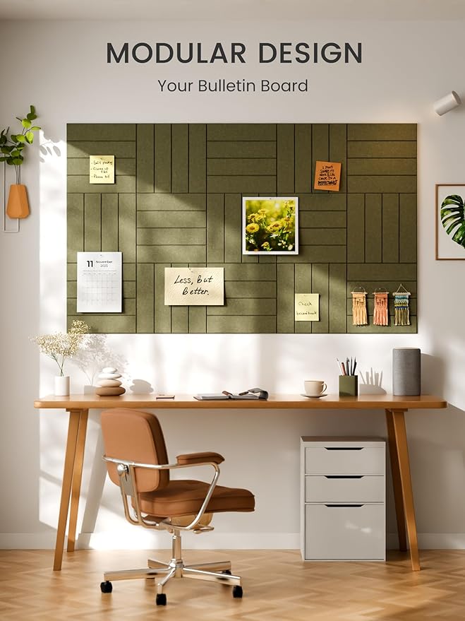 Bumusty Large Cork Board Alternative-36 x 24" Felt Bulletin Board Tiles - Image 2