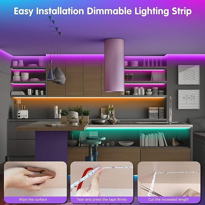 Tenmiro 32.8ft LED Strip Lights, RGB LED Smart Music Sync Color Changing LED - Image 7