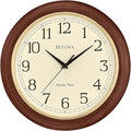 Bulova Atomic Time 2 Analog Wall Clock C5004 | 12.4" Wooden Frame, Sets Time by BulovaCorporation