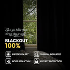 Yakamok 100% Blackout Curtain Panels 84 inches Cold and Light Blocking Drapes - Image 7