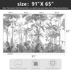 -Grey Jungle Botanical Animal Banana Leaf Fabric Wallpaper Living Room Tropical - Image 4