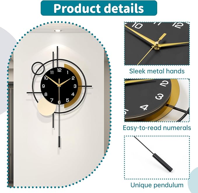 Large Wall Clock for Living Room Decor Modern Wall Clock - Image 5