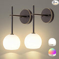 Brown Gold Battery Operated Wall Sconces Set of 2, Rechargeable Wireless Wall by KeepShinning