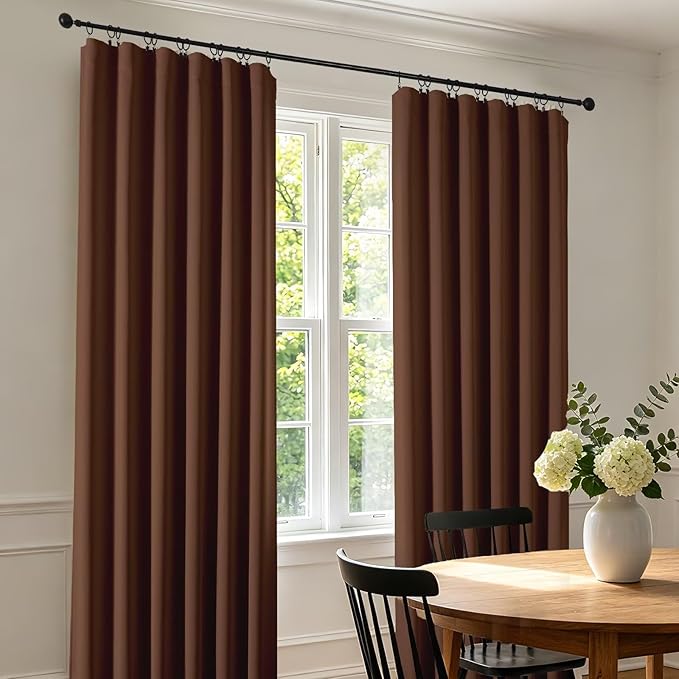 CUCRAF Brown Blackout Curtains 84 inch Length 2 Panels Set, Rod Pocket Room - Image 3