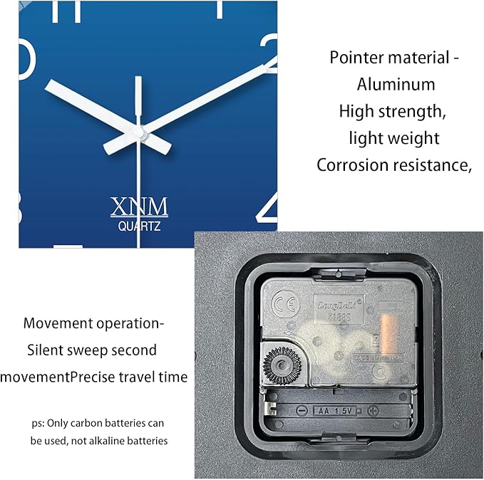 XNM 10 Inch Modern Navy Blue Clock - Image 7