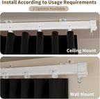 Room Divider Blackout Curtains Extra Wide Ceiling Mounted Curtains Track Sets - Image 5