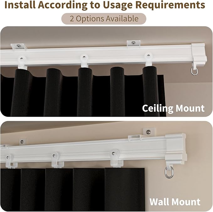 Room Divider Blackout Curtains Extra Wide Ceiling Mounted Curtains Track Sets - Image 5