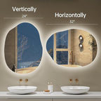 LOVESPEJO Irregular Backlit Mirror Bathroom 24x32 Inch, Asymmetrical LED - Image 9