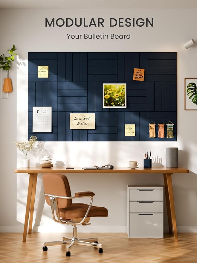 Bumusty Large Cork Board Alternative-48 x 36" Felt Bulletin Board Tiles - Image 6