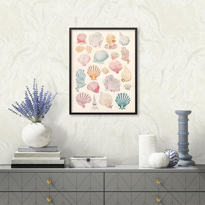 Pink Seashell Posters Coastal Cowgirl Canvas Wall Art Beach House Starfish - Image 5