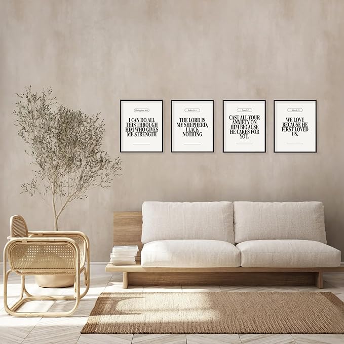 Locomiss Black and White Christian Wall Art Decor Posters, Modern Bible Verse - Image 5