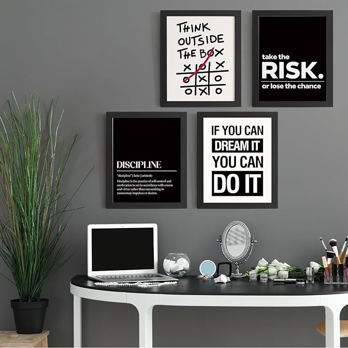 DSHFG Inspirational Office Motivational Wall Art Decor Prints Set of 4 - Image 4