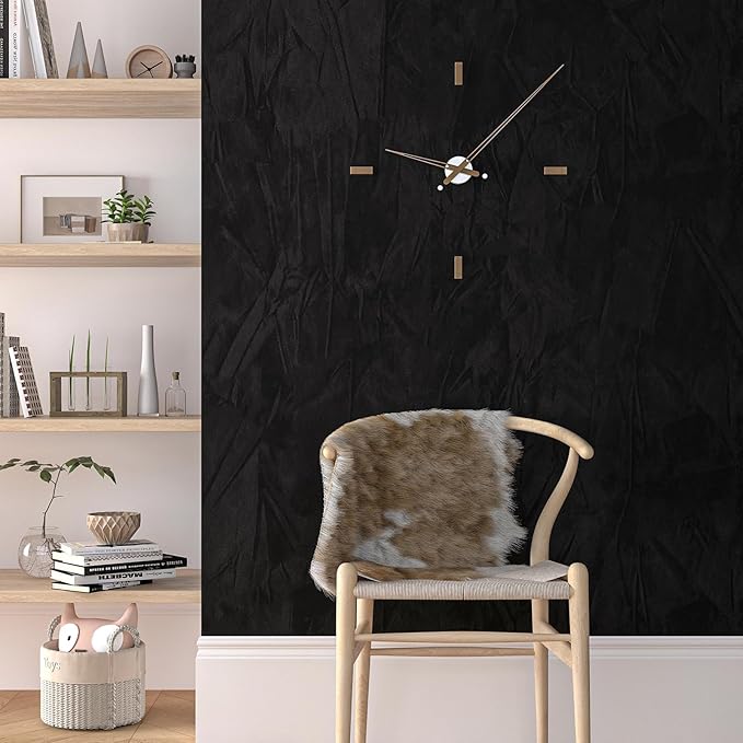 30" x 160" Large Size Self Adhesive Felt Fabric Wallpaper Black Velvet - Image 8