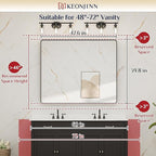 Keonjinn Black Bathroom Mirror for Over Sink, Matte Black Sandblasted Finish - Image 6