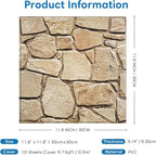 COMSTICKC 3D Faux Stone Wall Panel Peel and Stick Wall Covering, Ultra-Light - Image 6