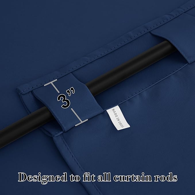 RYB HOME Blackout Kitchen Curtains, Thermal Insulated Back Tabs Window Curtain - Image 2