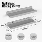 Boswillon Floating Shelves for Wall, Wall Shelves Set of 2, Bedroom Shelves - Image 3