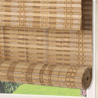 Letau No Drill No Tools Cordless Wood Window Shades Blinds, Bamboo Light - Image 2