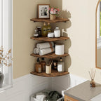 Homode Corner Wall Shelf, 12 Inch Wide Round Corner Floating Shelves - Image 2